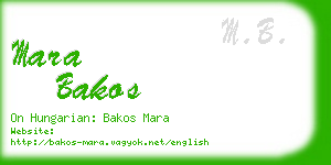 mara bakos business card